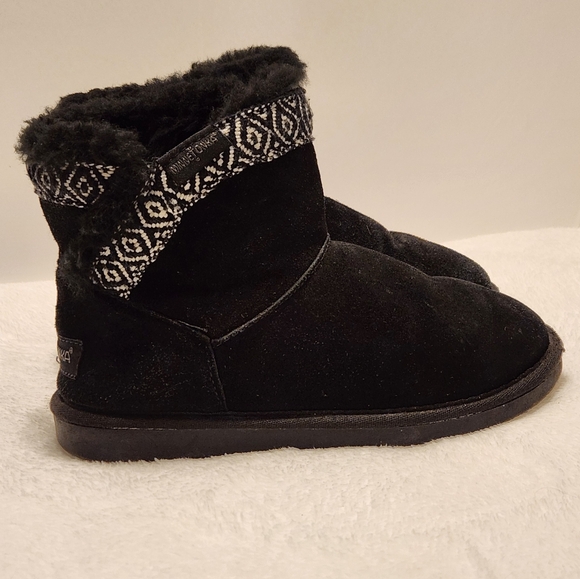 💗 Minnetonka Aztec Middleton Ankle Boots Size 6 Black - Picture 1 of 13
